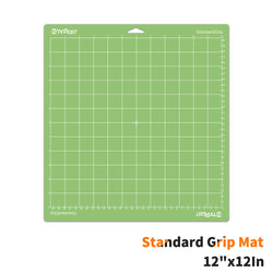 Green grid-patterned standard grip mat with brand name on a white background