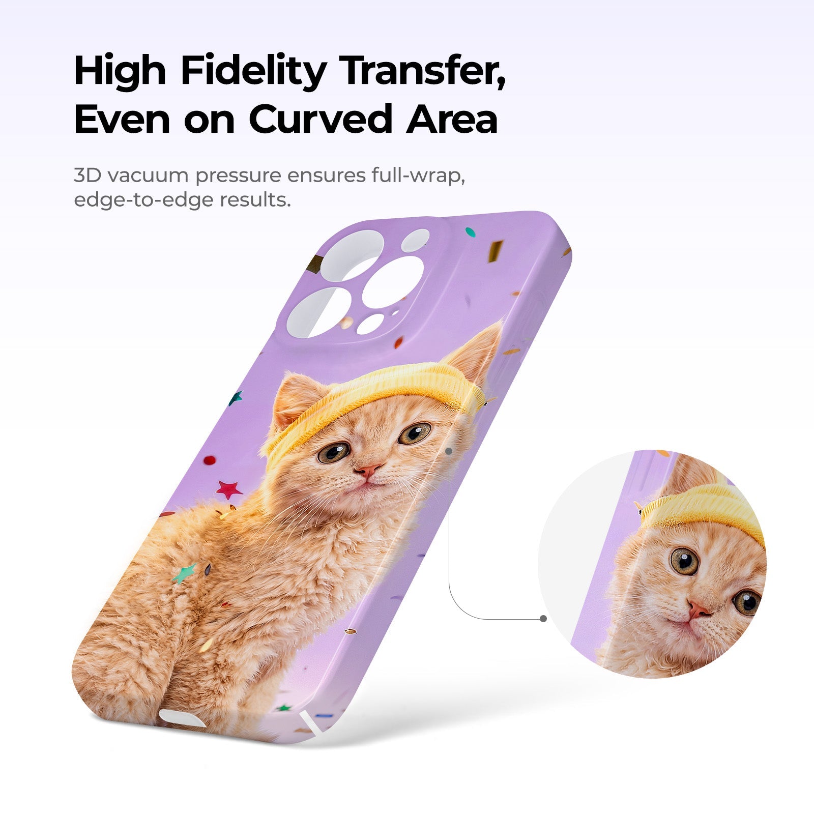 Phone case with a cat design on a white background