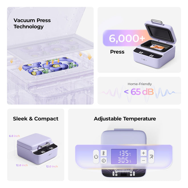 Vacuum press technology with features listed