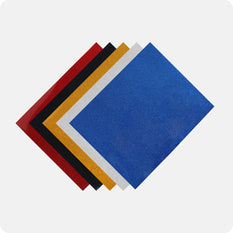 Set of colorful fabric swatches arranged in a diamond pattern on a white background