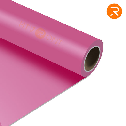 Roll of pink vinyl wrap with a brand logo on a white background